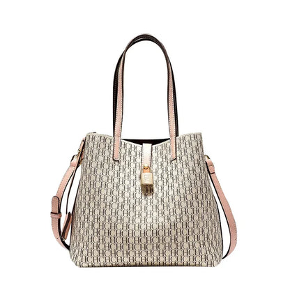 Letter Print Leather Crossbody Bag