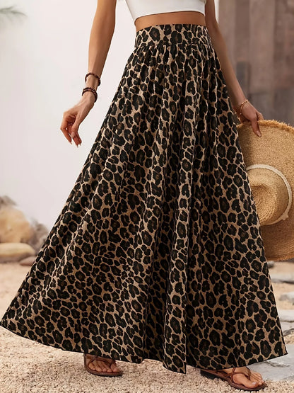 Leopard Print A-Line Skirt