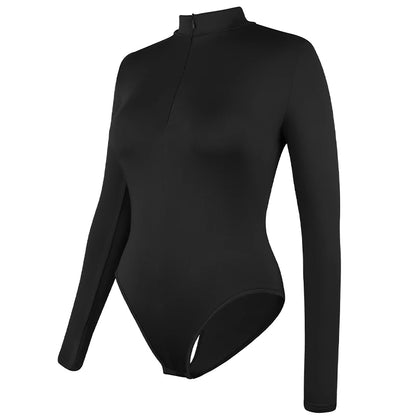 Shapewear Zip Front Long Sleeve Bodysuit