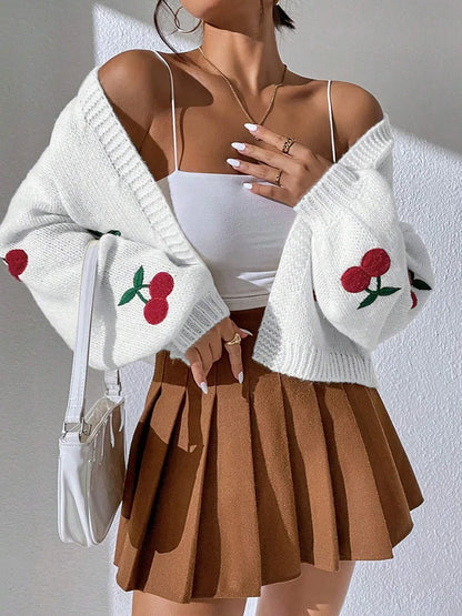 Cherry Embroidery Cardigan
