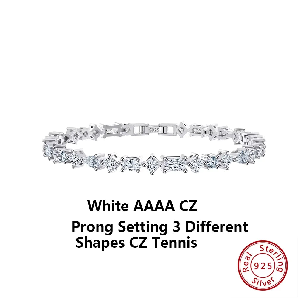 Sterling Silver Tennis Chain Bracelet