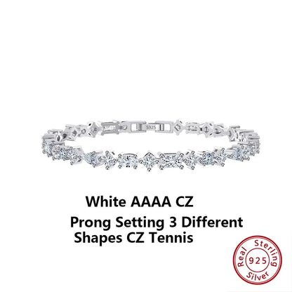 Sterling Silver Tennis Chain Bracelet