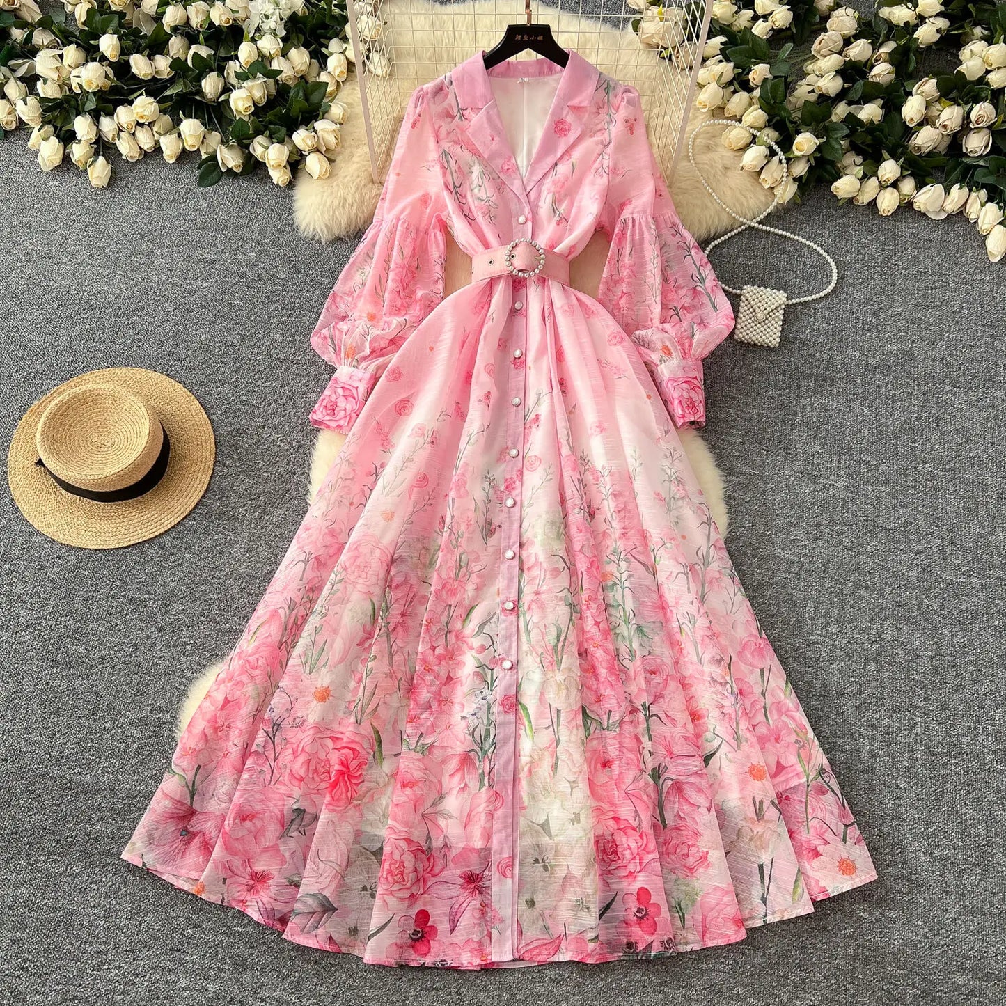 Floral Pearl Maxi Dress