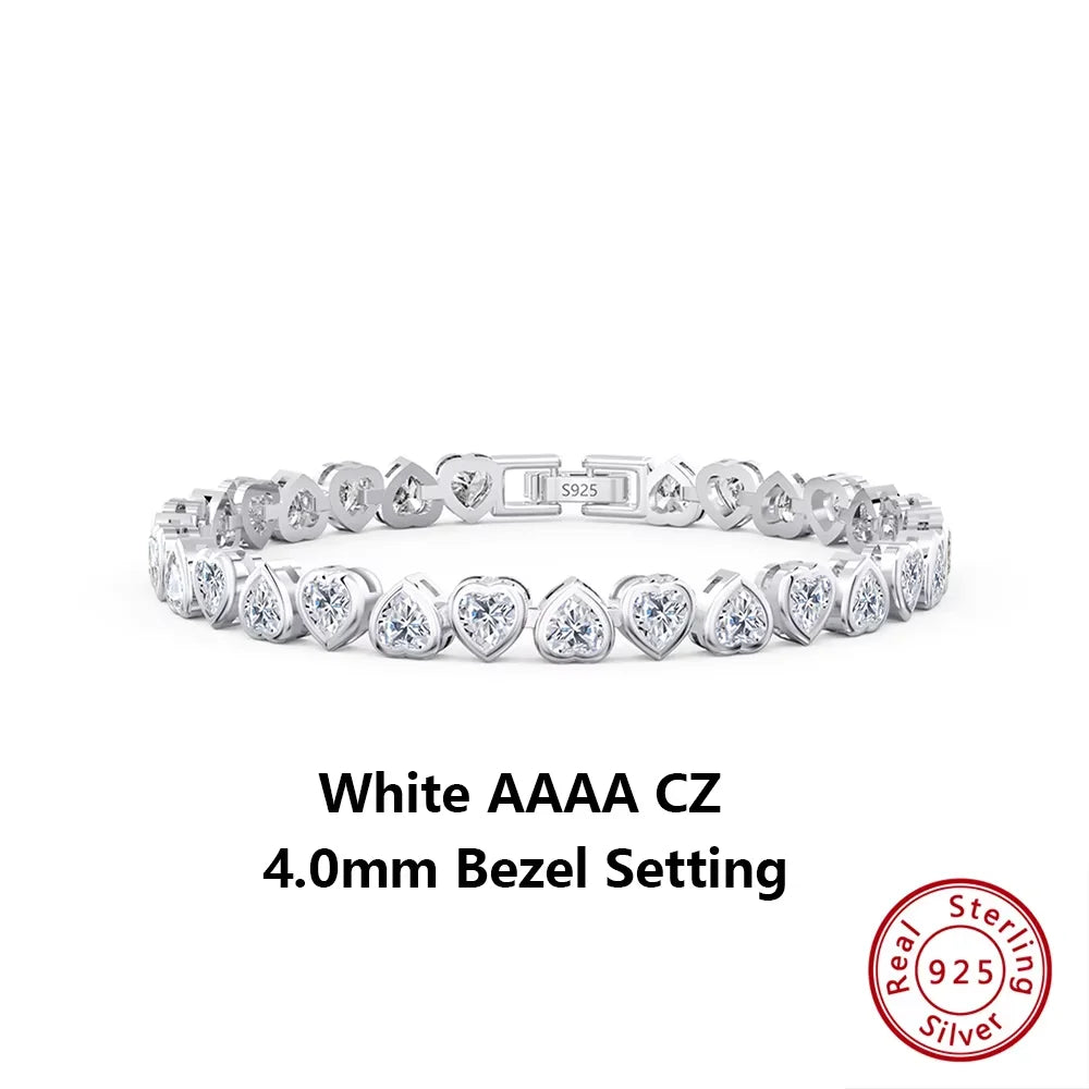 Sterling Silver Tennis Chain Bracelet