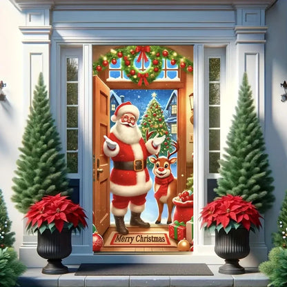 Cute Animals Christmas Door Cover
