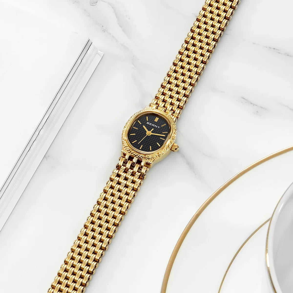 Gold Oval Watch