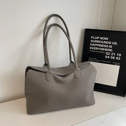 Faux Suede Business Shoulder Bag
