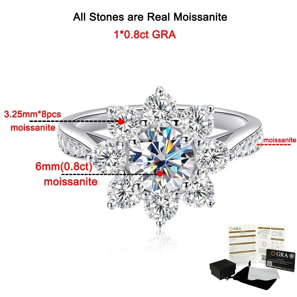 Sunflower Moissanite Wedding Ring