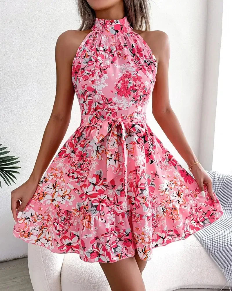 Floral Halter Summer Dress