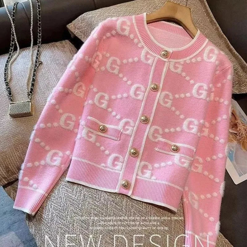 Pink Knitted Cardigan