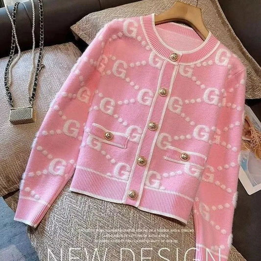 Pink Knitted Cardigan