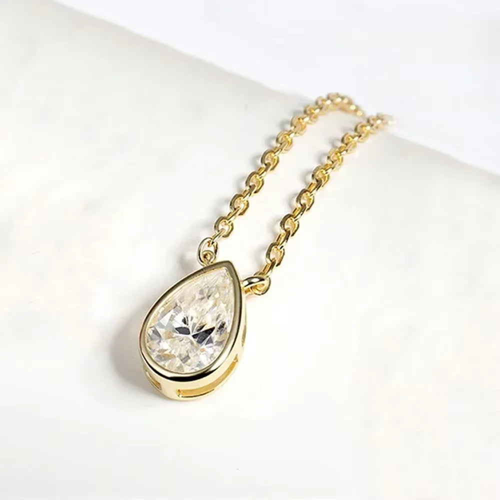 Pear Moissanite Necklace