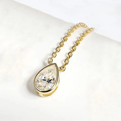 Pear Moissanite Necklace