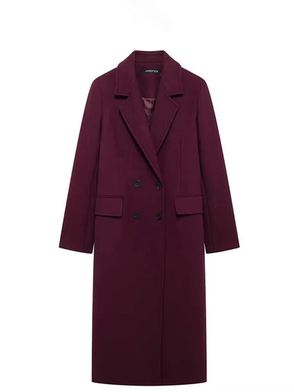 Burgundy Double Breasted Coat