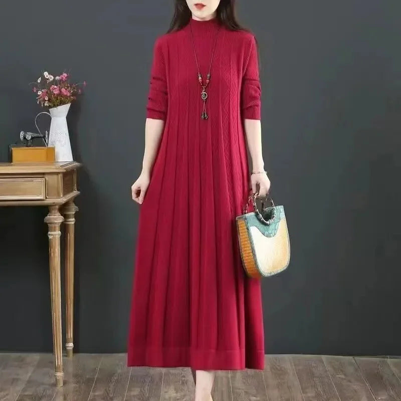 Loose Half-High Collar Dress