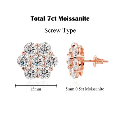Flower Cluster Moissanite Earrings