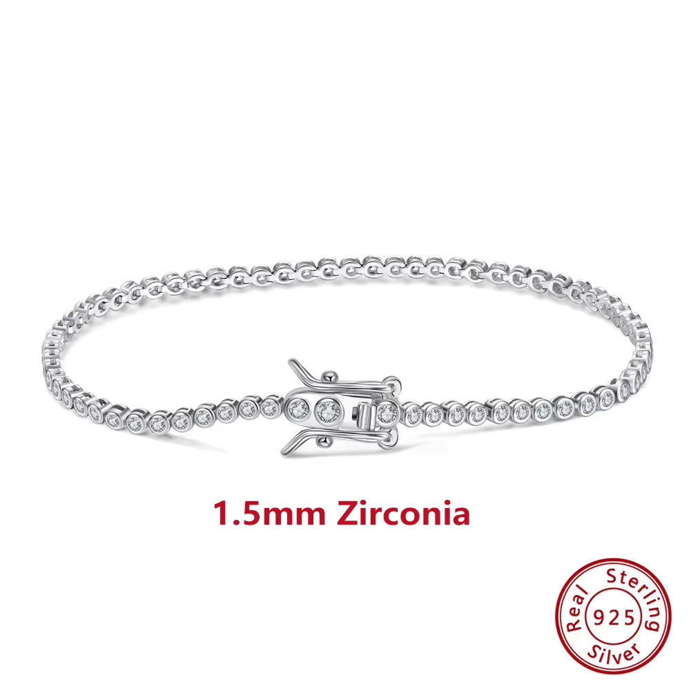 Sterling Silver Tennis Chain Bracelet