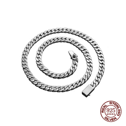 S925 Punk Silver Necklace & Bracelet Set