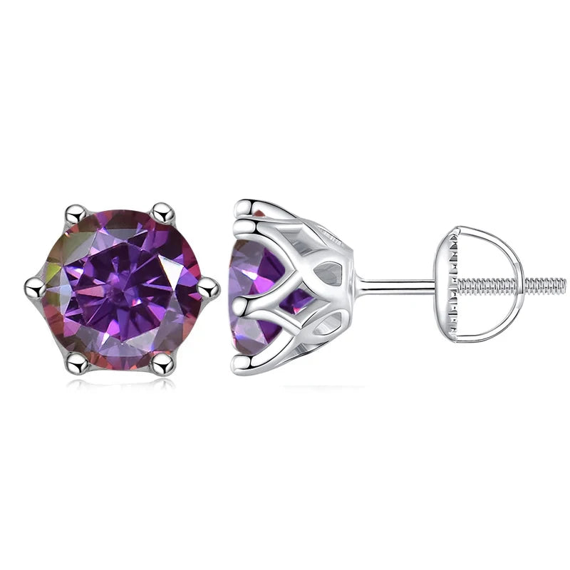 Colorful Moissanite Stud Earrings