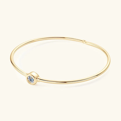 OXTAO Round Moissanite Silver Bangle