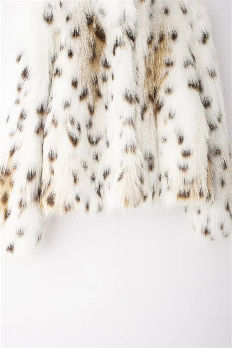 Stylish Animal-Print Fur Jacket