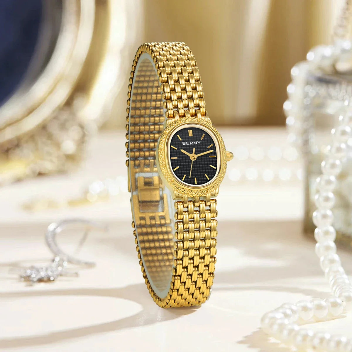 Gold Oval Watch