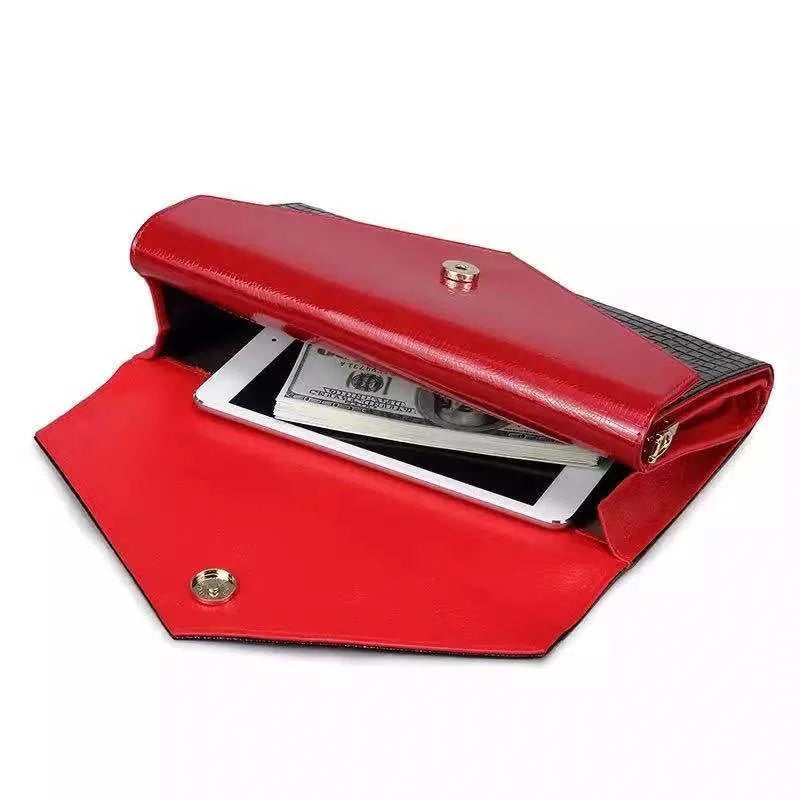 Women Alligator Pattern Leather Clutch Bag