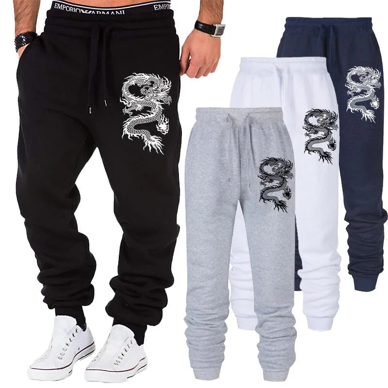 Dragon print jogger pants