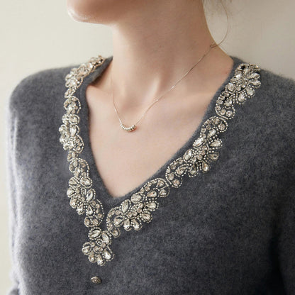 Cashmere Diamond V-Neck Sweater