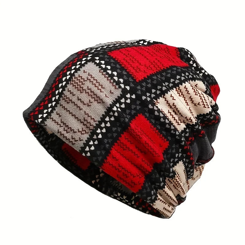 Vintage Printed Slouchy Beanie