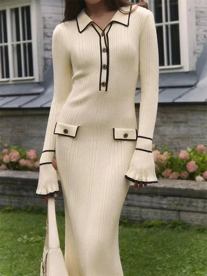 Knitted Ruffle Maxi Dress