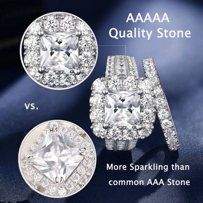 Sterling Silver Wedding Ring Set