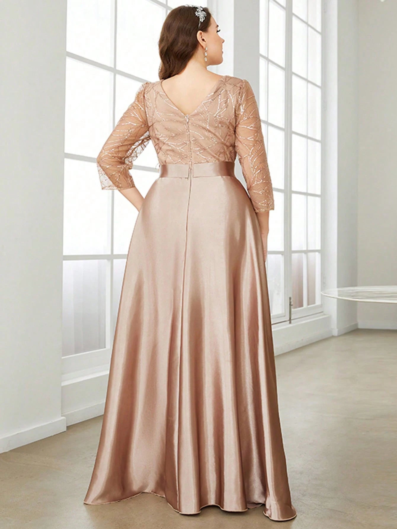 MGIACY Sequin Patchwork Satin Ball Gown
