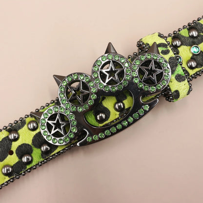 Rhinestone Leopard Belt
