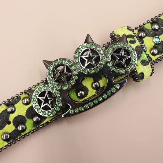 Rhinestone Leopard Belt