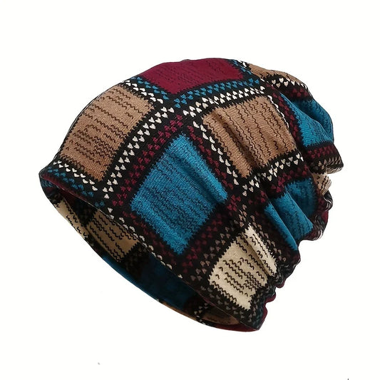 Vintage Color Block Beanie