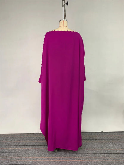 Vintage Solid Maxi Robe Dress