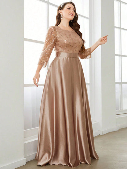 MGIACY Sequin Patchwork Satin Ball Gown
