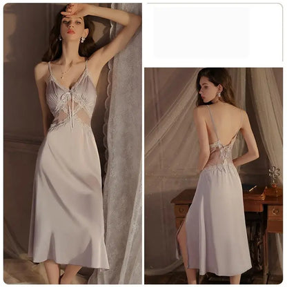 Women's Luxury Silky Robe & Slip Dress Set