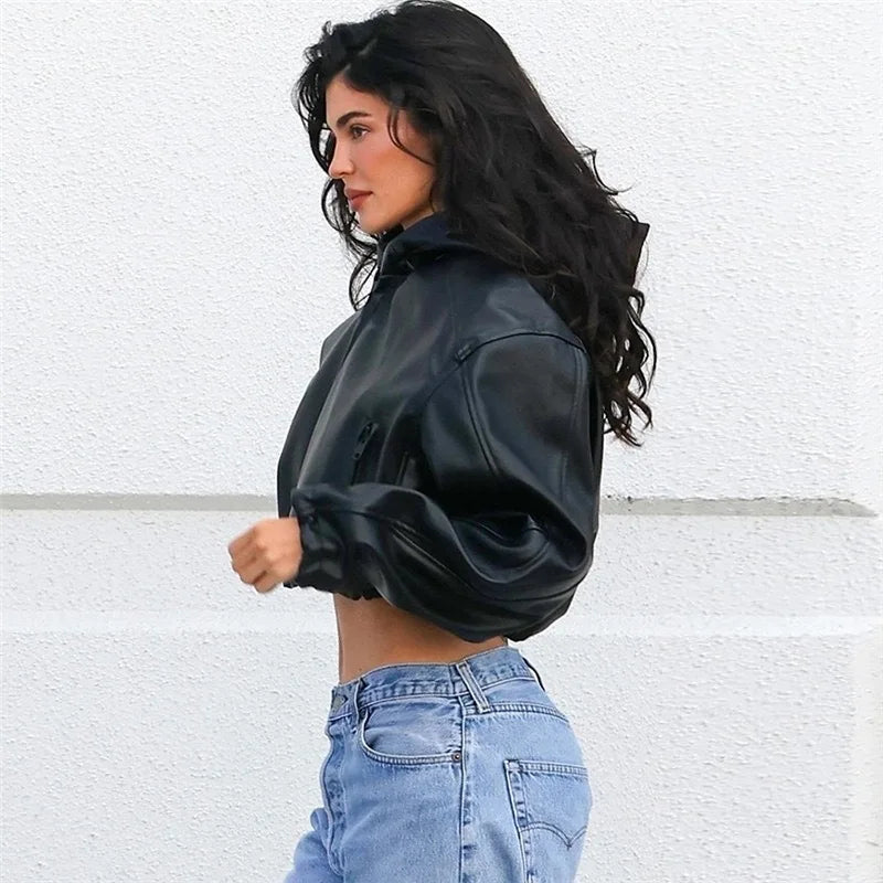 Cropped Leather Jacket
