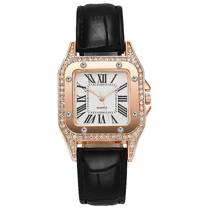 Elegant Women Leather Watch Set