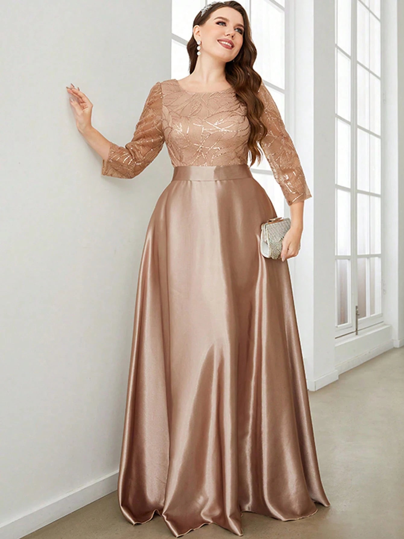 MGIACY Sequin Patchwork Satin Ball Gown