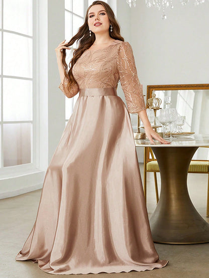 MGIACY Sequin Patchwork Satin Ball Gown