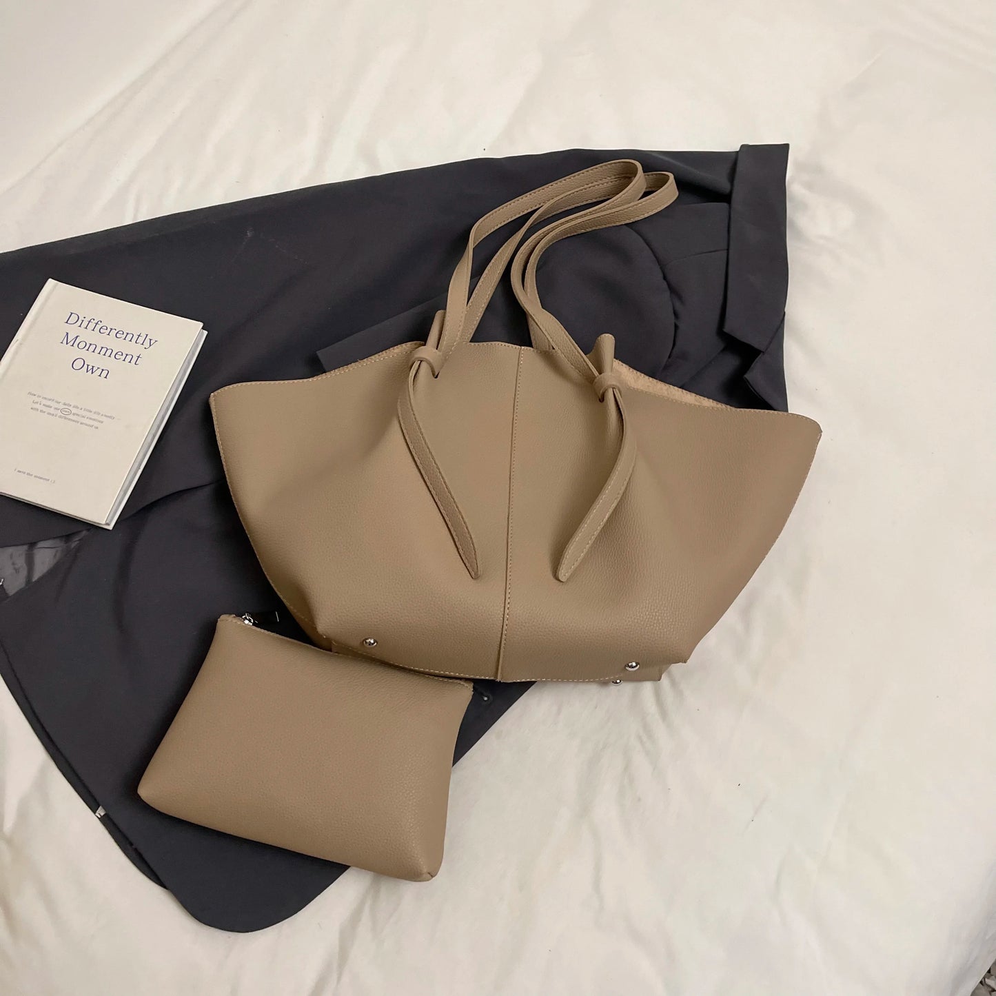 PU Leather 2-in-1 Shoulder Tote