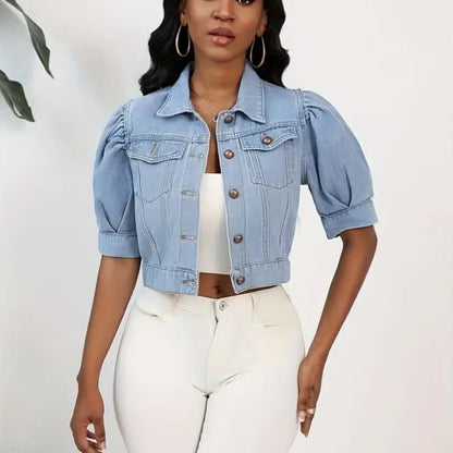 PU Leather Denim Jacket