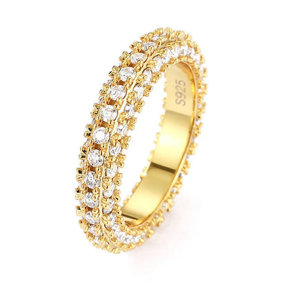 Three-Row Moissanite Wedding Band