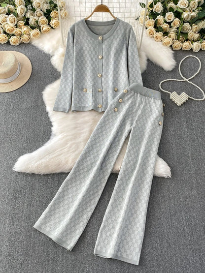Plaid Jacket & Pants Set
