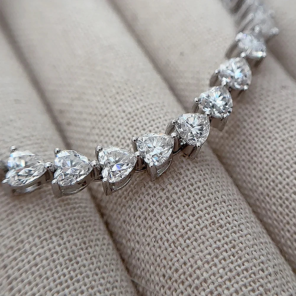 Moissanite Heart Bracelet