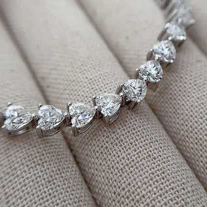 Moissanite Heart Bracelet