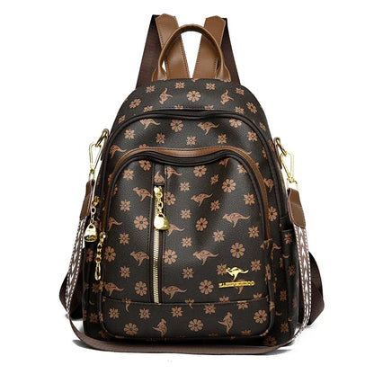 Soft Leather Women Travel Backpack